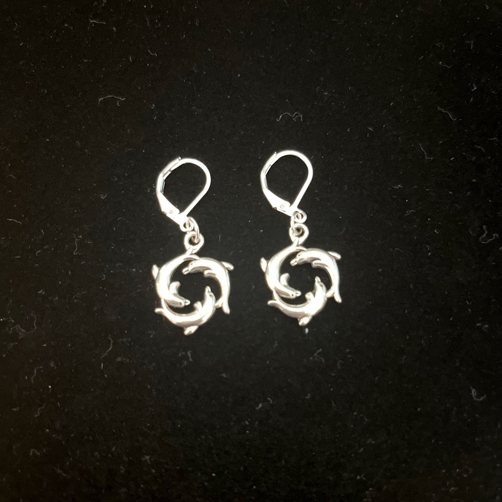 Sterling Silver Dolphin Earrings